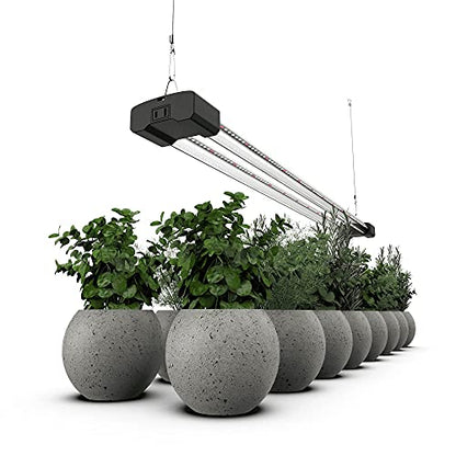 DYMOND BoostGro LED Grow Light Full Spectrum 5000K Daylight + 660nm Red Linkable Indoor Plant Lighting Fixture (3 FT, Black) - size: 3 FT Standard