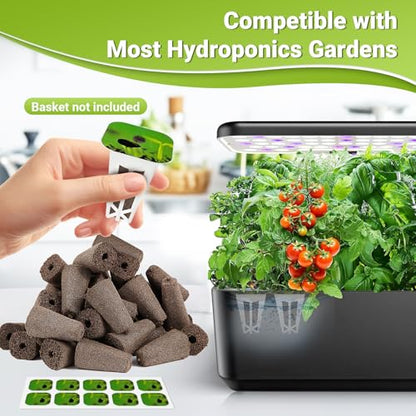 50 Pack Square Seed Starter Pods for Indoor Hydroponics Growing System, 50pcs Squared Grow Sponges with 10 Square Pods Labels, Supplies Replacement Compatible with IDOO, QYO, LYKO - size: 50 Pack Square Sponges