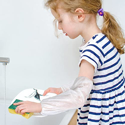 Yinder 200 Pcs Plastic Disposable Sleeves Arm Protectors Bulk - color: Milky White