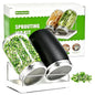 Premium Sprouting Jar Kit 2-Wide Mouth Mason Jars with Mesh Sprout Lids - color: Green