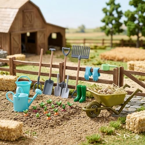 1:12 Scale Miniature Dollhouse Garden Tools Set