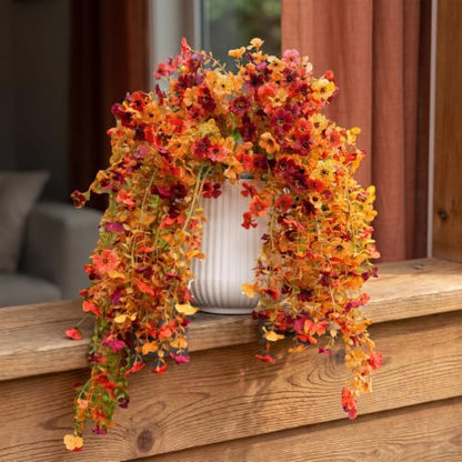 FULLMUSIC Autumn Artificial Flowers for Outdoor (Brown Yellow Orange)