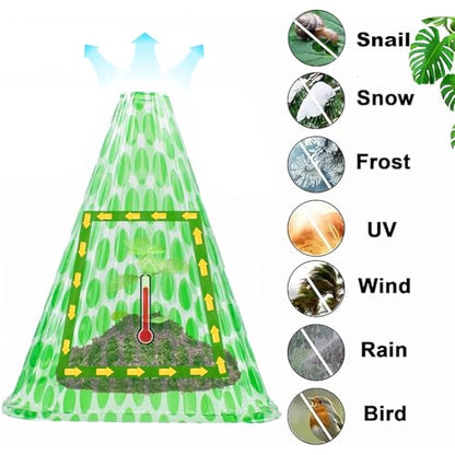 Pack 40 Garden Cloches for Plants, Reusable Bell Plant Cover - color: Dark green 40