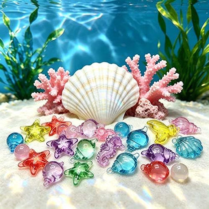 70 PCS Seashells Ocean Sensory Bin Filler, Mini Resin Animal Figures - style: Mini Seashells(70 Pieces)