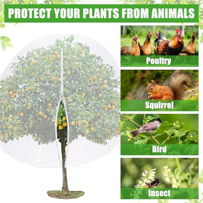 1 Pcs Large Fruit Tree Netting 12 X 12 Ft with Zipper Drawstring - size: 12 x 12 ft