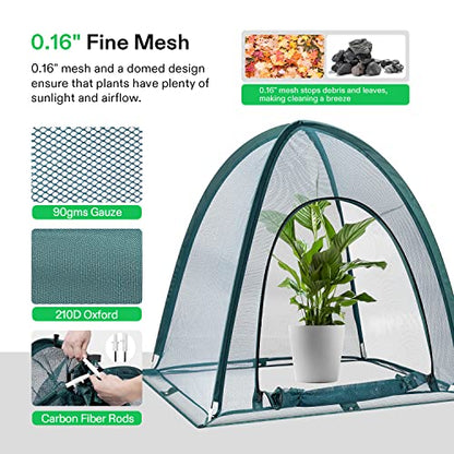 VIVOSUN Garden Netting Cover, 28 x 28 x 32 Inch Pop-up Guard Cover with Zip Entry for Plants, Vegetables, Fruits, Outdoor Run and Enclosure for Small Animals, 2-Pack, Green - size: 28x28x32 inch
