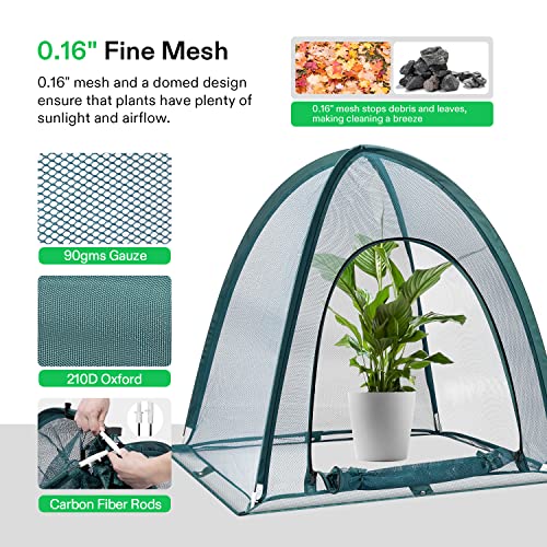VIVOSUN Garden Netting Cover, 36 x 36 x 39 Inch Pop-up Guard Cover with Zip Entry for Plants, Vegetables, Fruits, Outdoor Run and Enclosure for Small Animals, 2-Pack, Green - size: 36x36x39 inch