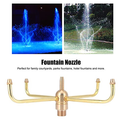 Rotating Fountain Nozzles Fountain Nozzle G1/2 Female Thread Fountain Nozzle Heads G3/4 Male Thread 4 Arm Rotate Brass Spray Head Sprinkler for Garden Pond