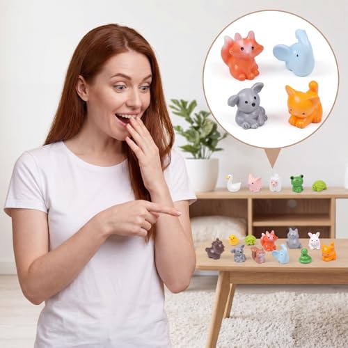 Sibba 30 Pcs Mini Forest Animals Figurines, Mini Resin Animal Miniature