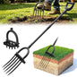 Broadfork Garden Tool, 55IN Pitch Fork for Gardening 5-Tine Heavy Duty Garden Fork with Ergonomic D-Grip Handle for Digging Loosening Soil Cultivating Weeding Composting - size: 55 IN Large