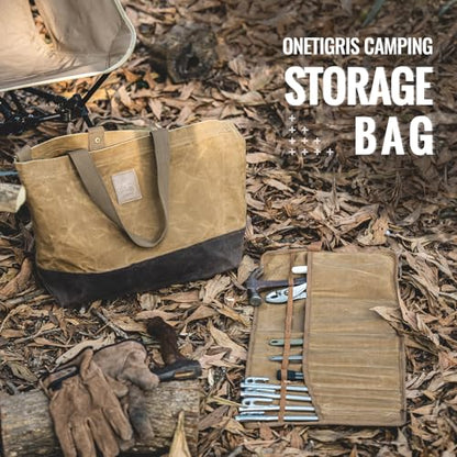 OneTigris Waxed Canvas Tool Tote Bag, 36L Heavy Duty Storage Bag