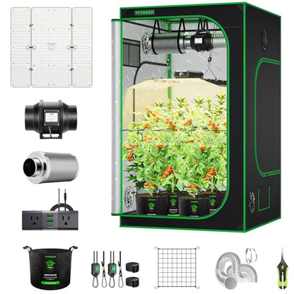 VIVOSUN 4x4 Grow Tent Kit 400W LED Grow Light WiFi Control A22 Grow System - size: 48"x48"x80"