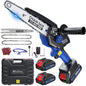 8 inch Mini Chainsaw with 1000W Brushless Motor - color: Navy Blue