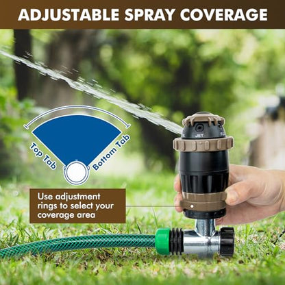 [2 Pack] RESTMO Gear Drive Sprinkler with Metal T-Spike Base,Brown - color: Brown, size: 2 Pack