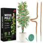 UNCO- Bendable Moss Pole Monstera Plant Support, 48 Inch, 2 Pack, 10 Feet Plant Ties, Moss Poles for Climbing Plants and Monstera Trellis