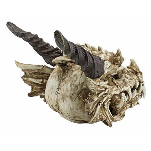 Design Toscano Stoker's Moors Dragon Skull Gothic Garden Statue, Large, 26 Inch, Polyresin, Full Color - style: Moors Dragon