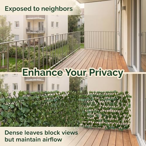 Expandable Privacy Fence, Grape Leaves, 120 x 22 in - color: Grape Leaves