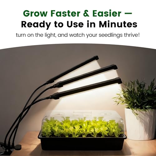 SOLIGT 60 Cell Seed Starter Trays with Grow Light