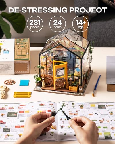 Rolife Greenhouse DIY Miniature Dollhouse Kit Creative Gift for Adults