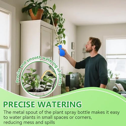 Squeeze Bottle for Hanging Plant, 19" Spout Water Can, Blue, 8 oz, 1 Pack - color: Blue