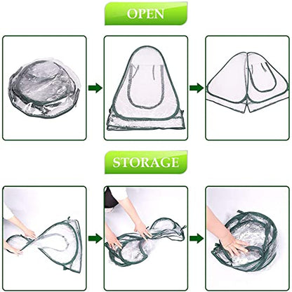 Lyellfe Pop Up Greenhouse Cover, PVC Mini Greenhouse with Nails - size: 28" x 28" x 34"
