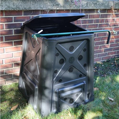 Redmon Outdoor Compost Bin with Lift Off Lid, 65 Gallon, Black