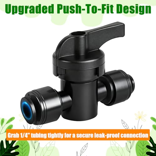 10 Pack 1/4 Inch Drip Irrigation Shut Off Valve Fittings - 1/4'' Drip Line Push-to-Fit Switch Valve Connectors for 1/4 Inch Drip Irrigation Tubing Regulate Water Flow - size: 1/4" Push-to-connect Valve