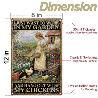 8x12″ Chicken Coop Sign, Funny Garden Decor, Garden & Chickens, 2486 - style: Hangout with Chickens