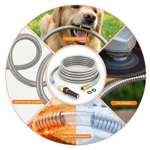 Rosy Earth 100 FT Garden Hose Expandable, 304 Stainless Steel Water Hose - size: 100FT