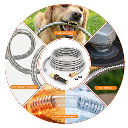 Rosy Earth 100 FT Garden Hose Expandable, 304 Stainless Steel Water Hose - size: 100FT