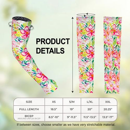 Evridwear Gardening Sleeves,UV Protection Cooling Arm Sleeve Women Men - color: Spring Floral, size: Small-Medium