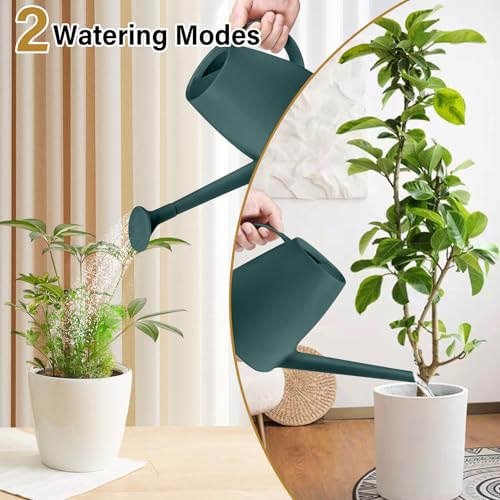 Plastic Watering Can for Home Plant Garden1/2 Gallon Blackish Green - color: Blackish Green