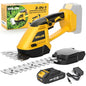 20V Cordless Grass Shear & Shrubbery Trimmer 2-in-1 Handheld Hedge Trimmer - color: Golden