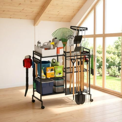Garden Tool Organizer Garage Organizers and Storage 3 Tier Yard Tower Rack