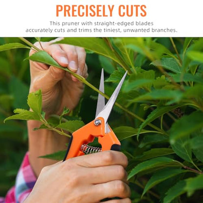 4 Pack Pruning Shears 6.5 Inch Stainless Steel Garden Scissors - color: Orange Green