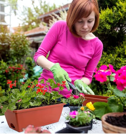 LOCONHA 7 Pack Window Box Planter, Plastic Vegetable Flower Planters Boxes - color: Brick Red
