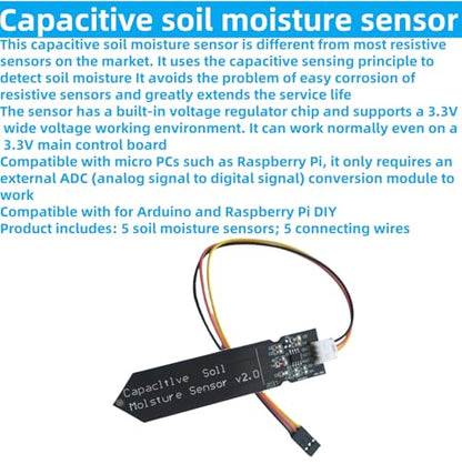 10Pcs 3.3V Capacitive Soil Moisture Sensor Module