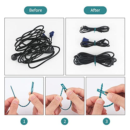 KINGLAKE GARDEN 9 Inch Green Plastic Adjustable Garden Twist Ties, 100 PCS Lock Style