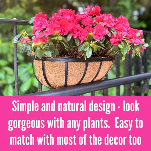 LaLaGreen Metal Wall Planter (16 in, 4 Pack) Black Garden Window Flower Box - size: 16" x 4