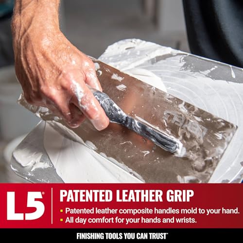 LEVEL5 14" x 4.75" 0.7 MM Flat Drywall Trowel | Triple-Hardened Stainless Steel, High-Impact Handle | Sheetrock Gyprock Wall-Board Plasterboard | 4-962 - size: 14"