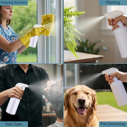 12oz/350ml Plastic Spray Bottles 1 Pack, Adjustable Mist/Stream - color: 16.9oz-White