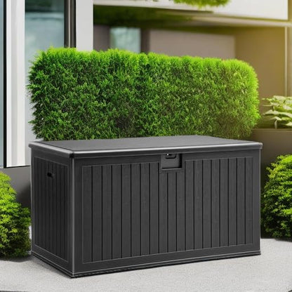 YITAHOME XL 180 Gallon Large Deck Box - color: Black, size: 180 Gallon