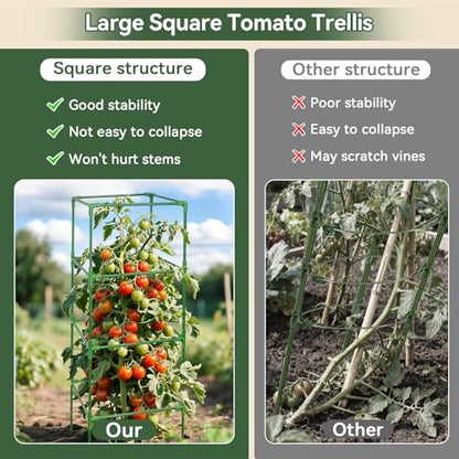 2 Pack 72" Tomato Cages for Garden, Heavy Duty Adjustable Plant Support - size: 72 inch