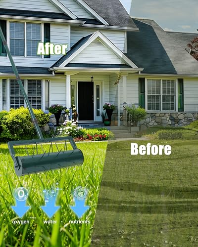Rolling Lawn Aerator Tool with 39 Spike for Outdoor Lawn Yard Soil Garden