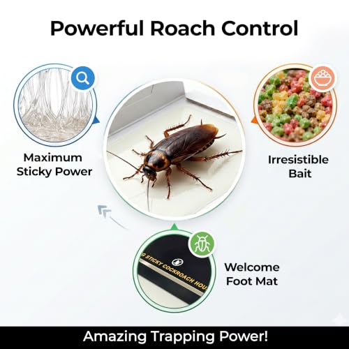 Cockroach Traps for Home – Non-Toxic Odorless Roach Glue Traps, Strong Sticky Multi-Entry Design for Kitchen, Cabinets & Bathroom, 10 Pack - size: 10 Pack