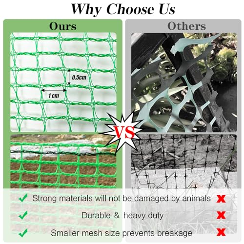 4x30 FT Garden Fence,0.4" Mesh Plastic Fencing Deer Netting Roll - size: 4ft x 30ft