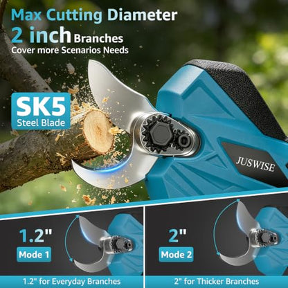 Upgraded Electric Pruning Shears for Gardening 2.0"(50mm) Cutting Diameter