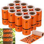 12 Rolls Spotted Lantern Fly Tree Trap 30 Feet Each Roll Lanternfly Tree Outdoor Fruit Fly Sticky Strips Paper Insect Sticky Barrier Trunk Wraps to Protect Plant, Lawn, Garden(Orange) - color: Orange