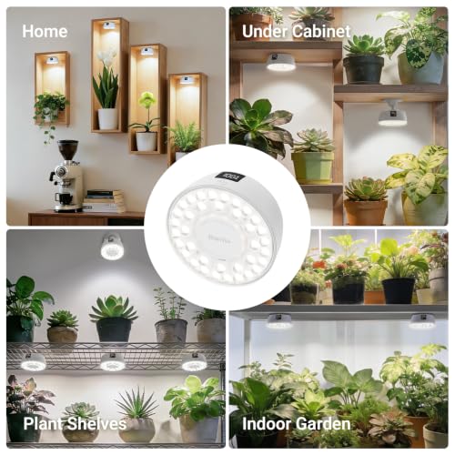 Barrina OG03C Rechargeable Puck Grow Light, 5200mAh, 5000K, 1 Pack, White - color: White, size: 1 Pack