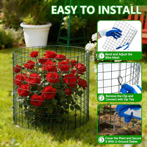 10 Pack 12x14 Inch Plant Cages, Metal Garden Protector from Animals - color: 10 Pack, size: 12x14 IN